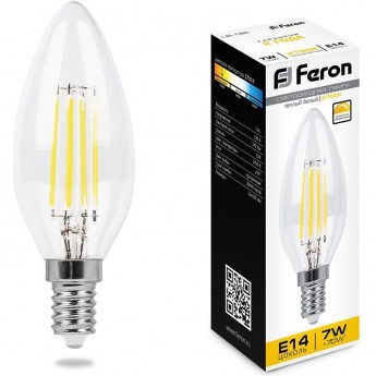 Лампа светодиодная диммируемая FERON LB-166 Свеча E14 7W 2700K 25870 Лампа светодиодная диммируемая FERON LB-166 Свеча E14 7W 2700K 25870