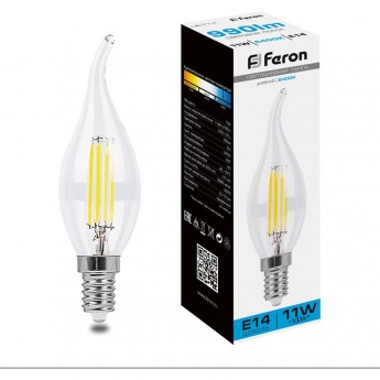 Лампа светодиодная FERON LB-714 E14 11W 6400K свеча на ветру Лампа светодиодная FERON LB-714 E14 11W 6400K свеча на ветру