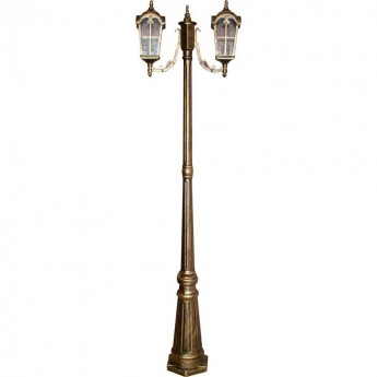 Светильник садово-парковый FERON PL109 четырехгранный столб 2*60W 230V E27, черное золото Светильник садово-парковый FERON PL109 четырехгранный столб 2*60W 230V E27, черное золото