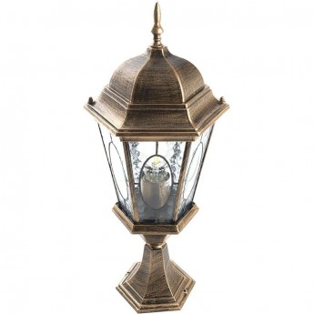 Светильник садово-парковый FERON PL154 шестигранный на постамент 60W E27 230V, черное золото Светильник садово-парковый FERON PL154 шестигранный на постамент 60W E27 230V, черное золото