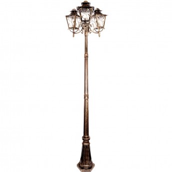 Светильник садово-парковый FERON PL638 столб 3*60W 230V E27, черное золото Светильник садово-парковый FERON PL638 столб 3*60W 230V E27, черное золото